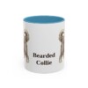 11oz Bearded Collie Mug, Light Blue, front view