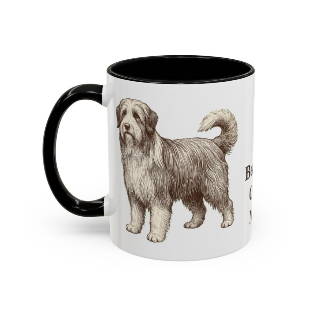 11oz Bearded Collie Dog Mom Mug, Black, left side view