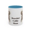 11oz Bearded Collie Dog Mom Mug, Light Blue, front view