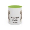 11oz Bearded Collie Dog Mom Mug, Light Green, front view