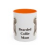 11oz Bearded Collie Dog Mom Mug, Orange, front view