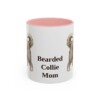 11oz Bearded Collie Dog Mom Mug, Pink, front view