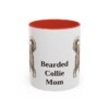 11oz Bearded Collie Dog Mom Mug, Red, front view