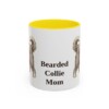 11oz Bearded Collie Dog Mom Mug, Yellow, front view