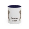 11oz Bearded Collie Mug, Navy, front view