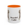 11oz Bearded Collie Mug, Orange, front view