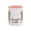11oz Bearded Collie Mug, Pink, front view