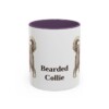 11oz Bearded Collie Mug, Purple, front view