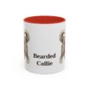 11oz Bearded Collie Mug, Red, front view