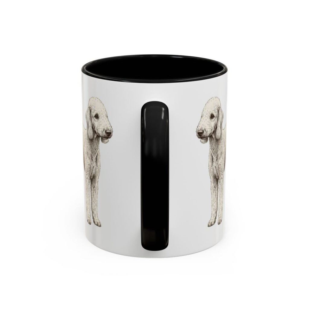 11oz Bedlington Terrier Mug, Black, back view