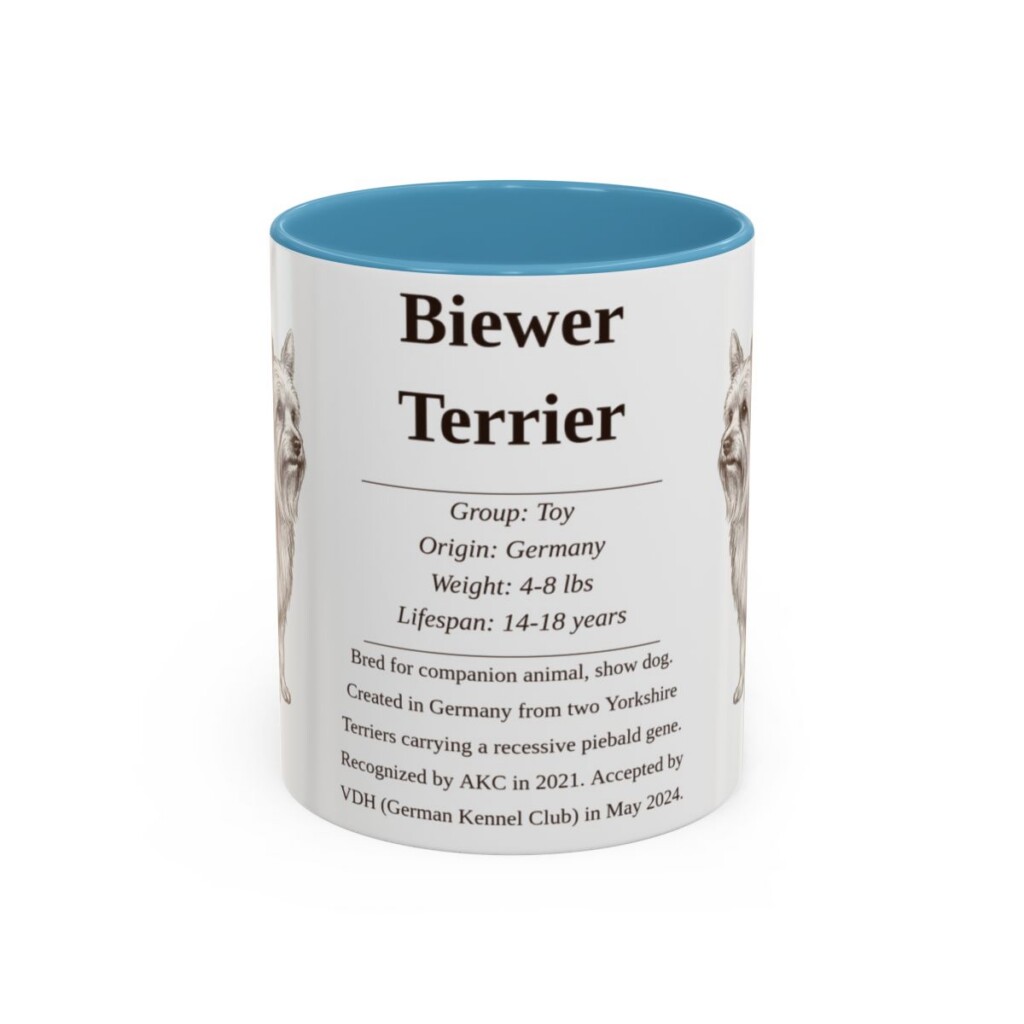 11oz Biewer Terrier Mug, Light Blue, front view