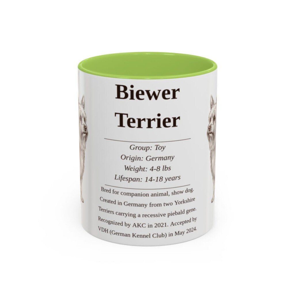 11oz Biewer Terrier Mug, Light Green, front view