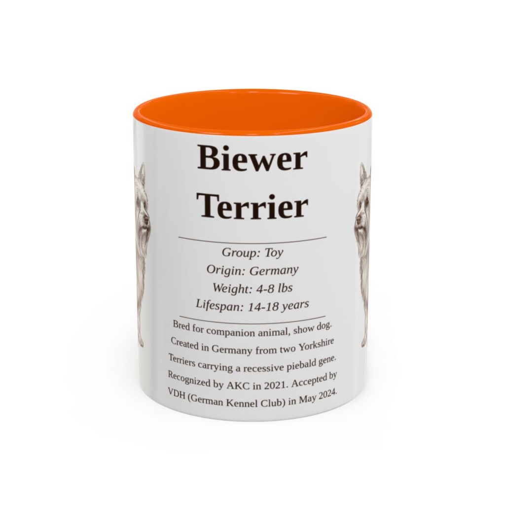 11oz Biewer Terrier Mug, Orange, front view