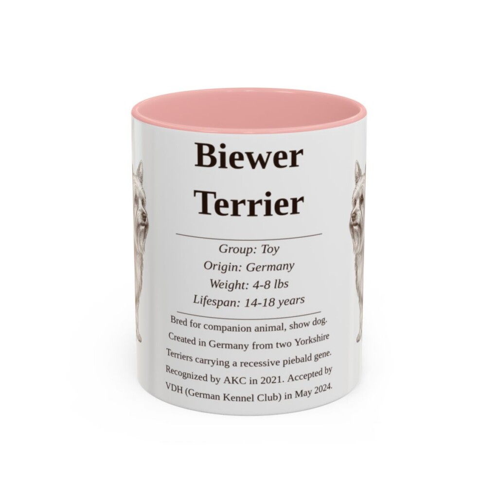 11oz Biewer Terrier Mug, Pink, front view