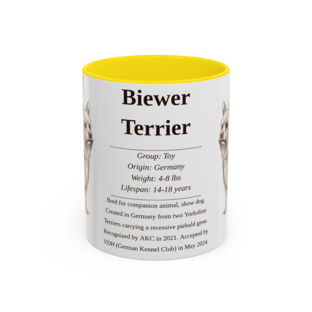 11oz Biewer Terrier Mug, Yellow, front view