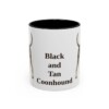 11oz Black and Tan Coonhound Mug, Black, front view