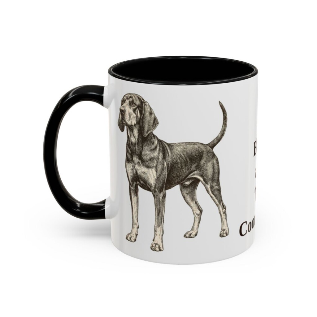 11oz Black and Tan Coonhound Mug, Black, left side view