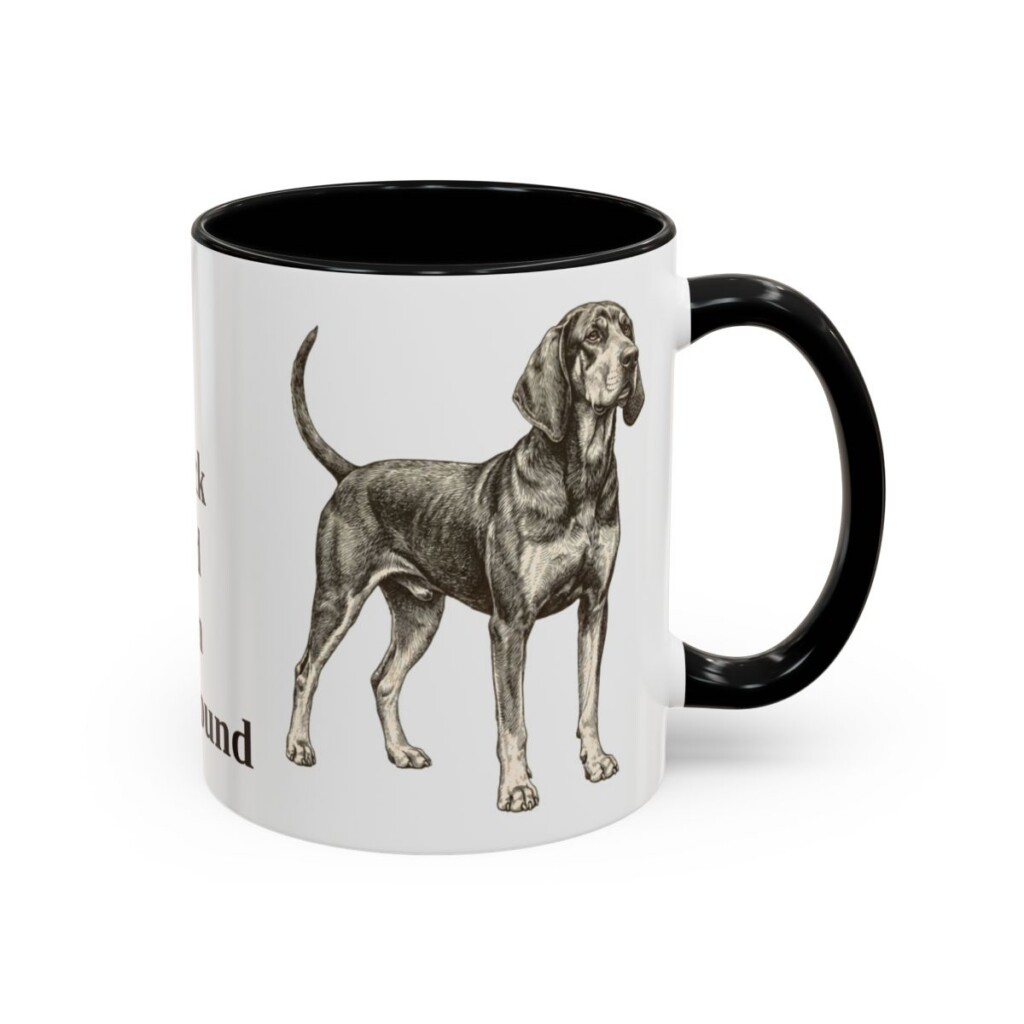 11oz Black and Tan Coonhound Mug, Black, right side view