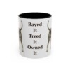 11oz Funny Black and Tan Coonhound Mug, Black, front view