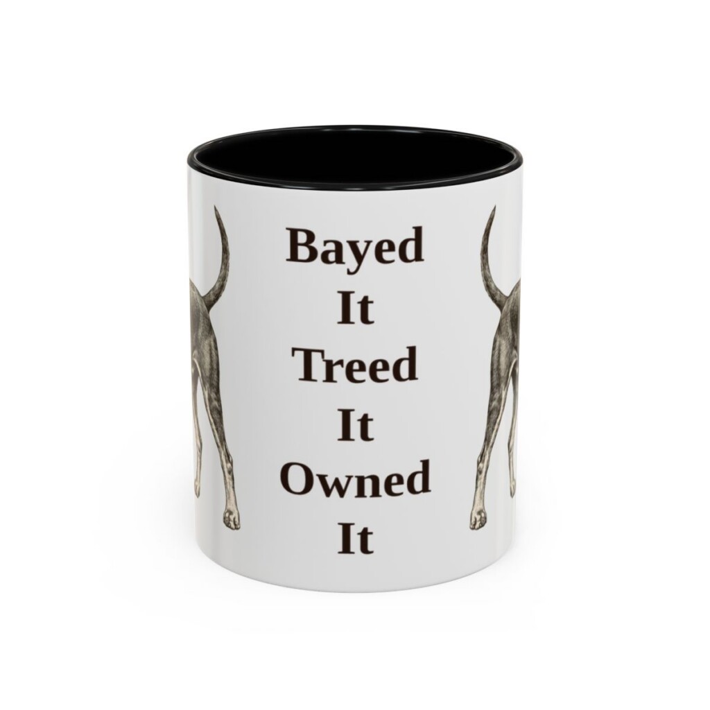 11oz Funny Black and Tan Coonhound Mug, Black, front view