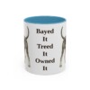 11oz Funny Black and Tan Coonhound Mug, Light Blue, front view