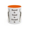 11oz Funny Black and Tan Coonhound Mug, Orange, front view