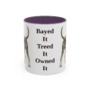 11oz Funny Black and Tan Coonhound Mug, Purple, front view