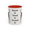 11oz Funny Black and Tan Coonhound Mug, Red, front view