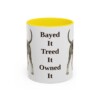 11oz Funny Black and Tan Coonhound Mug, Yellow, front view