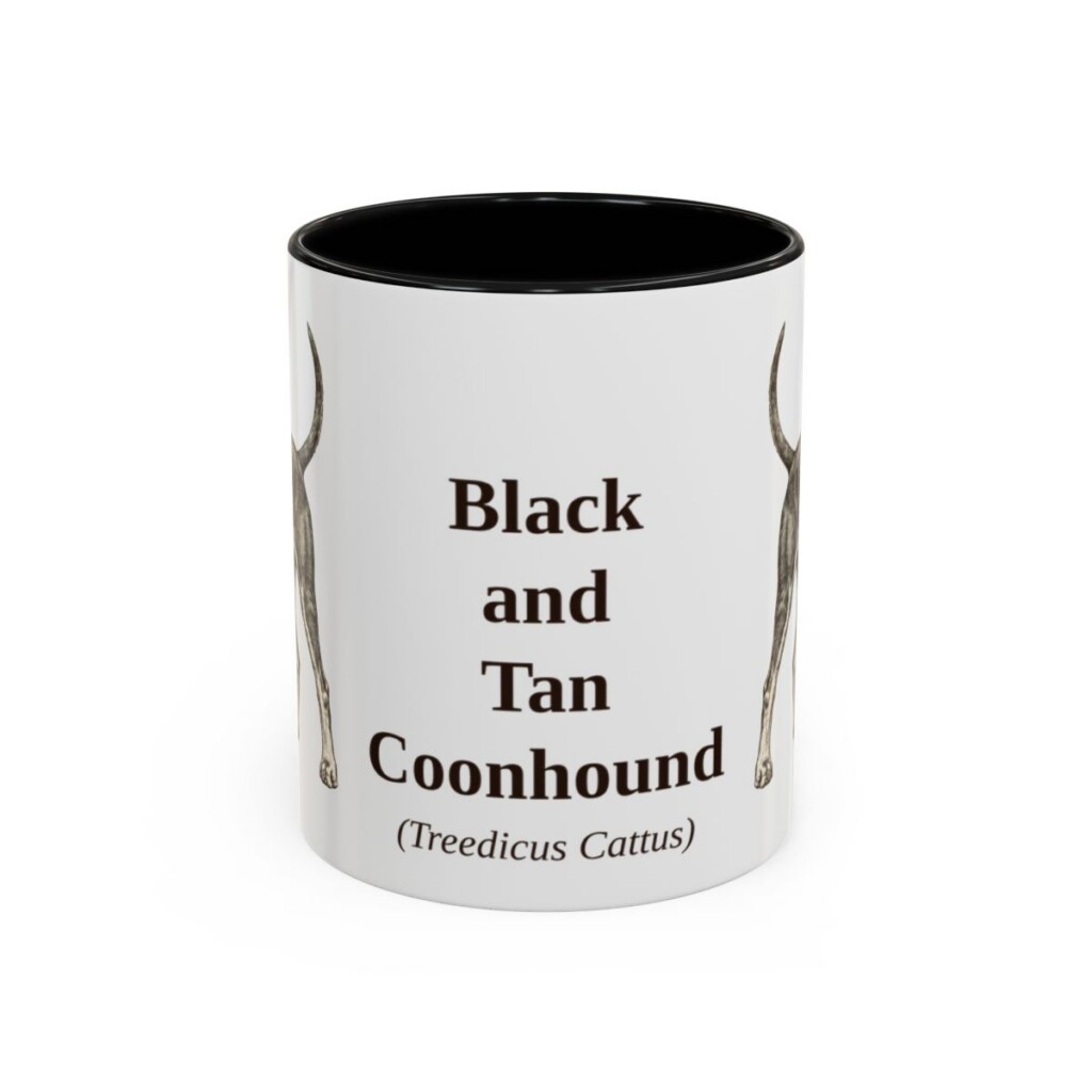 11oz-black-and-tan-coonhound-mug-latin-black-front 11oz Black and Tan Coonhound Latin Mug, Black, front view