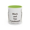 11oz-black-and-tan-coonhound-mug-latin-light-green 11oz Black and Tan Coonhound Latin Mug, Light Green, front view