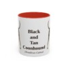 11oz-black-and-tan-coonhound-mug-latin-red 11oz Black and Tan Coonhound Latin Mug, Red, front view