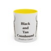 11oz-black-and-tan-coonhound-mug-latin-yellow 11oz Black and Tan Coonhound Latin Mug, Yellow, front view