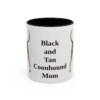 11oz-black-and-tan-coonhound-mug-mom-black-front 11oz Black and Tan Coonhound Dog Mom Mug, Black, front view