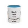 11oz-black-and-tan-coonhound-mug-mom-light-blue 11oz Black and Tan Coonhound Dog Mom Mug, Light Blue, front view