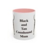 11oz-black-and-tan-coonhound-mug-mom-pink 11oz Black and Tan Coonhound Dog Mom Mug, Pink, front view