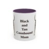 11oz-black-and-tan-coonhound-mug-mom-purple 11oz Black and Tan Coonhound Dog Mom Mug, Purple, front view