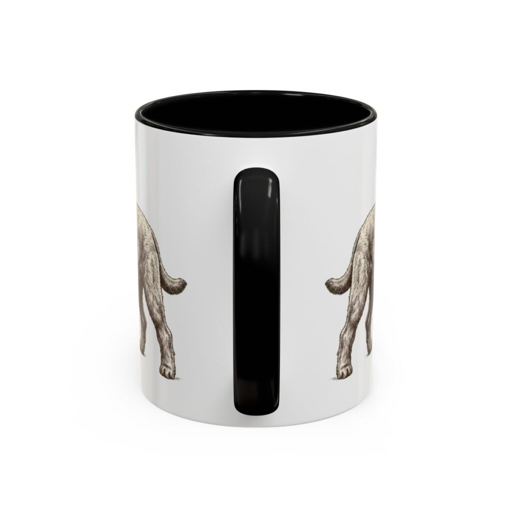 11oz Black Russian Terrier Dog Dad Mug, Black, back view