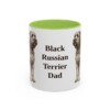 11oz Black Russian Terrier Dog Dad Mug, Light Green, front view