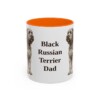 11oz Black Russian Terrier Dog Dad Mug, Orange, front view
