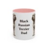 11oz Black Russian Terrier Dog Dad Mug, Pink, front view