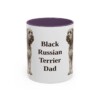 11oz Black Russian Terrier Dog Dad Mug, Purple, front view