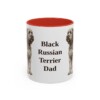 11oz Black Russian Terrier Dog Dad Mug, Red, front view