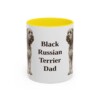 11oz Black Russian Terrier Dog Dad Mug, Yellow, front view