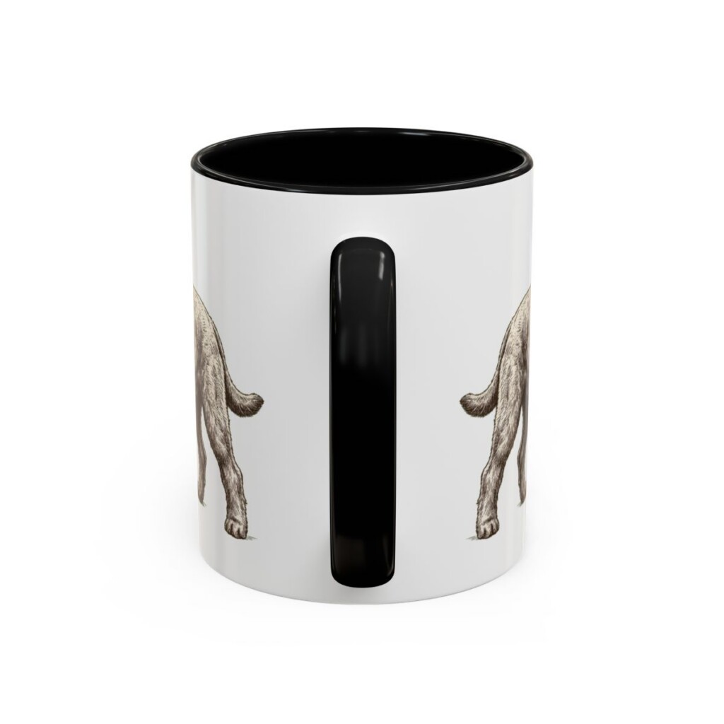 11oz Funny Black Russian Terrier Mug, Black, back view