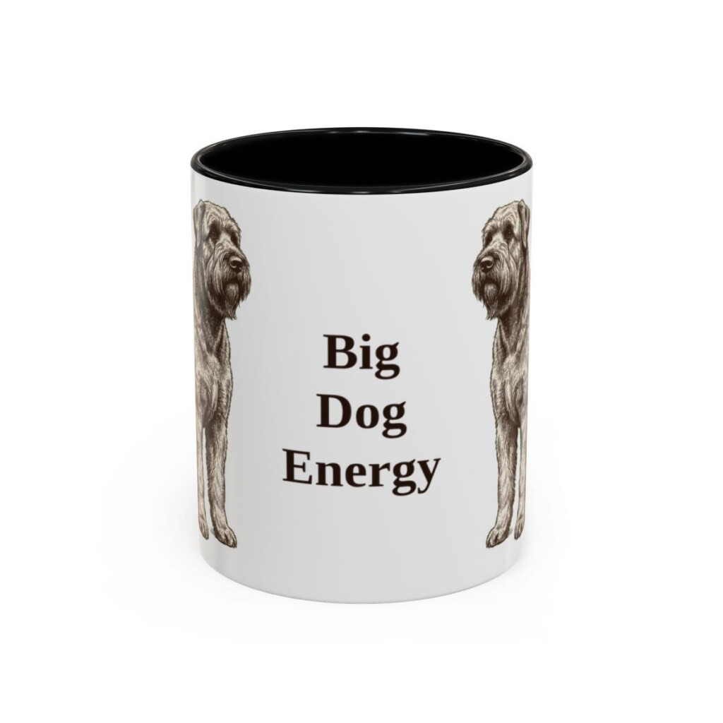 11oz Funny Black Russian Terrier Mug, Black, front view