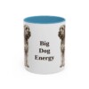 11oz Funny Black Russian Terrier Mug, Light Blue, front view