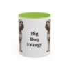 11oz Funny Black Russian Terrier Mug, Light Green, front view