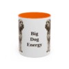 11oz Funny Black Russian Terrier Mug, Orange, front view