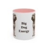 11oz Funny Black Russian Terrier Mug, Pink, front view